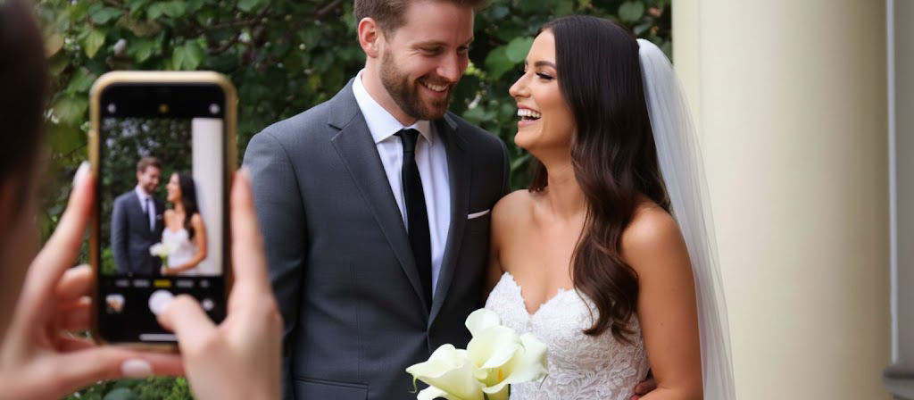 Novios siendo fotografiados